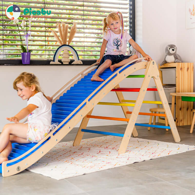 Wellen - Rollrutsche + Pikler Kletterdreieck XL von Picabu - Picabu - Wellen - Rollrutsche + Pikler Kletterdreieck XL von Picabu - picabu.ch - Slide_W_Set_01 -